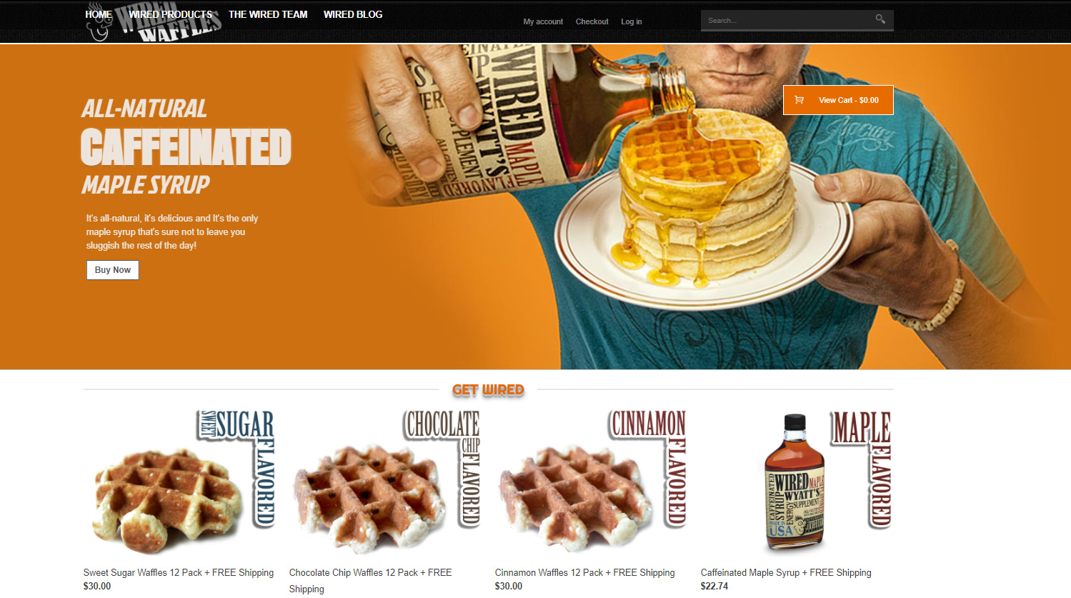 Wired Waffles homepage