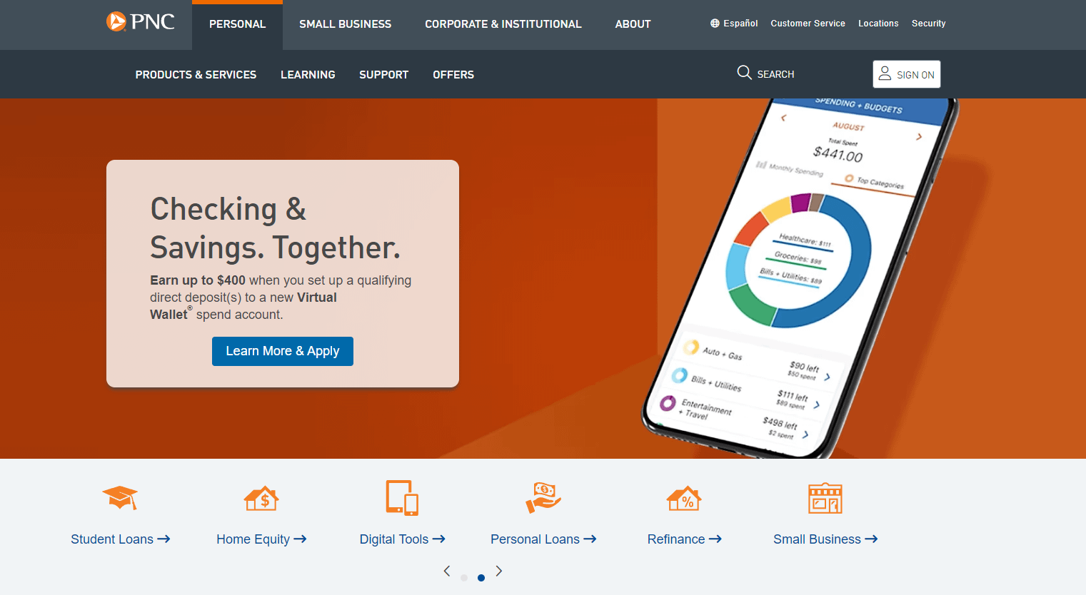 Banks that don't use chexsystems: PNC homepage