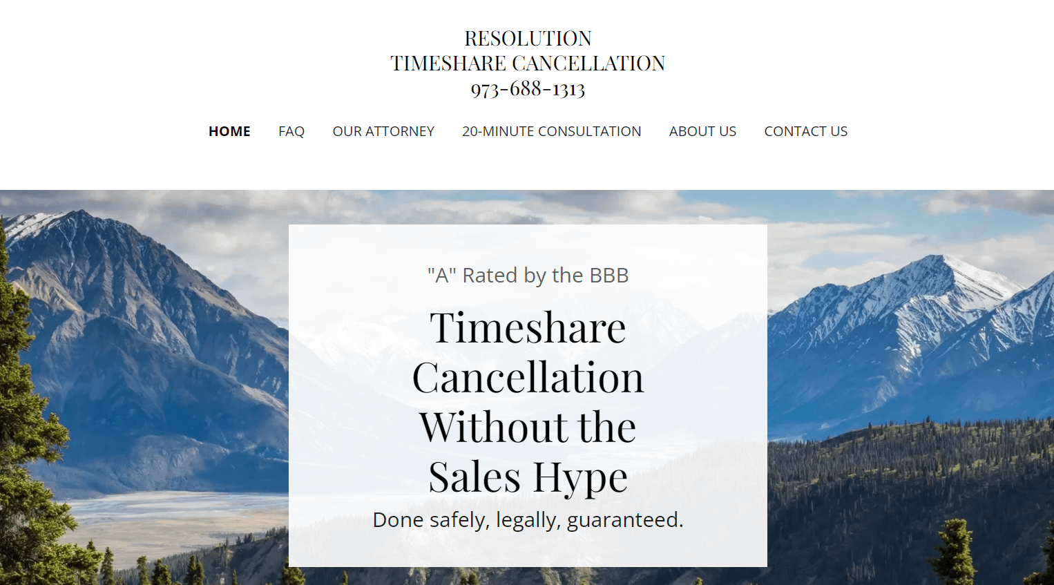 Resolution Timeshare Cancellation homepage