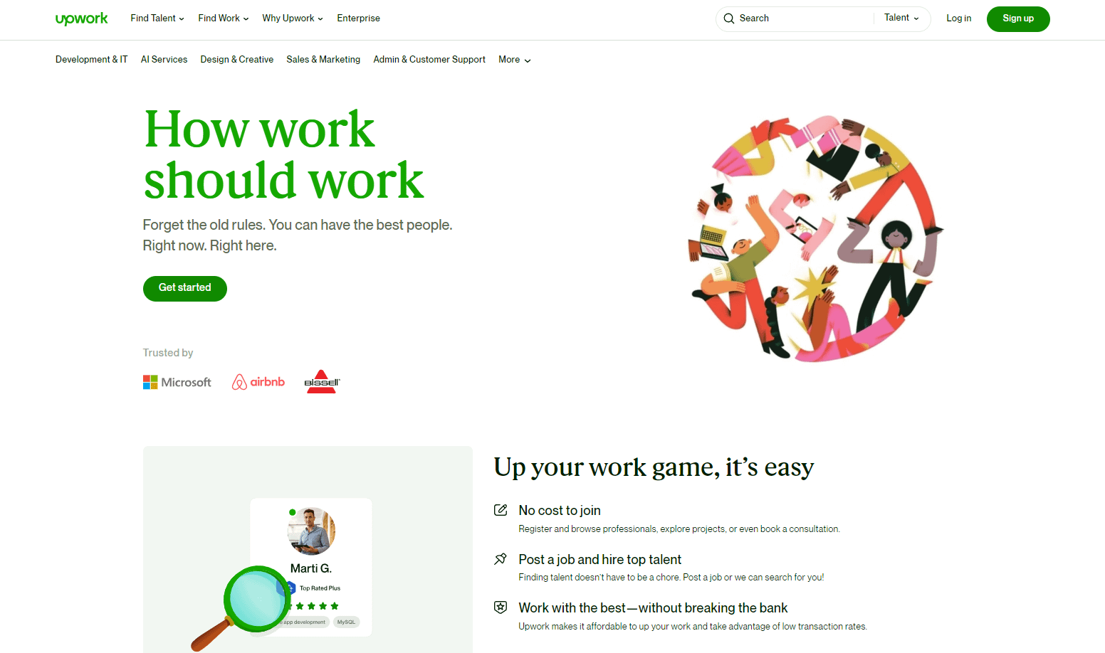 Best Money-Making Apps: Upwork Homepage 
