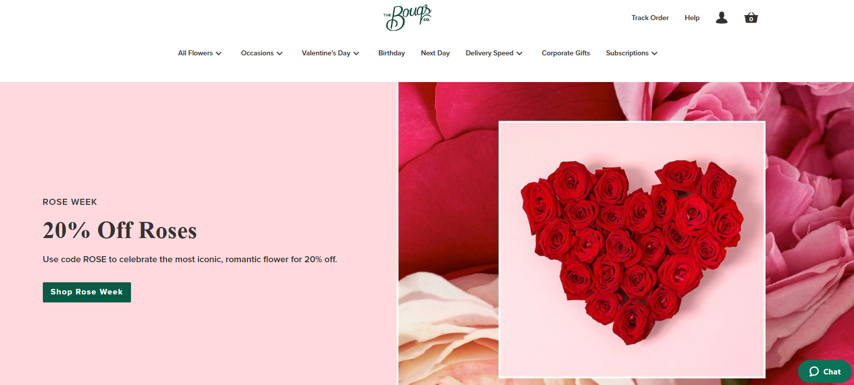 The Bouqs homepage