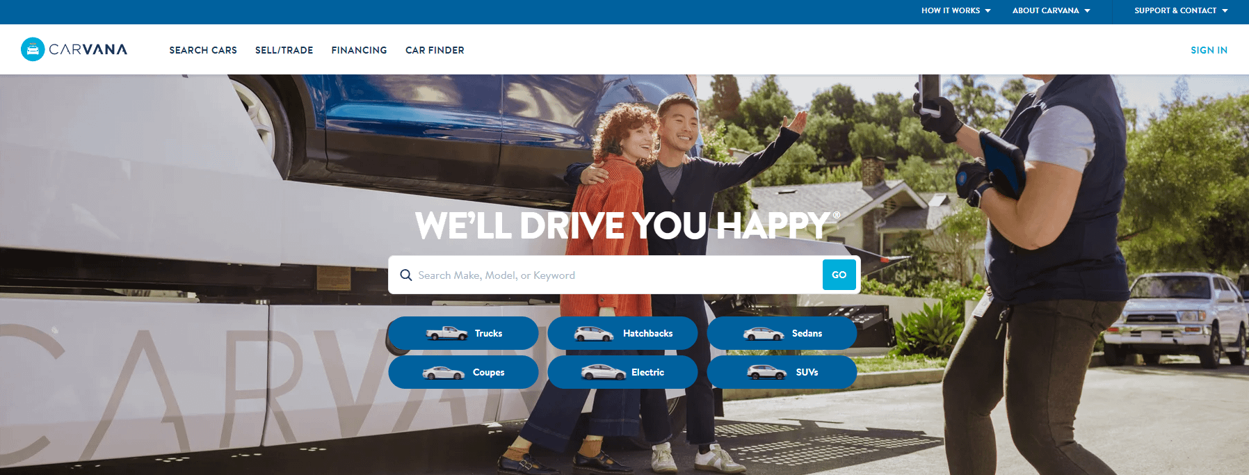 Carvana homepage