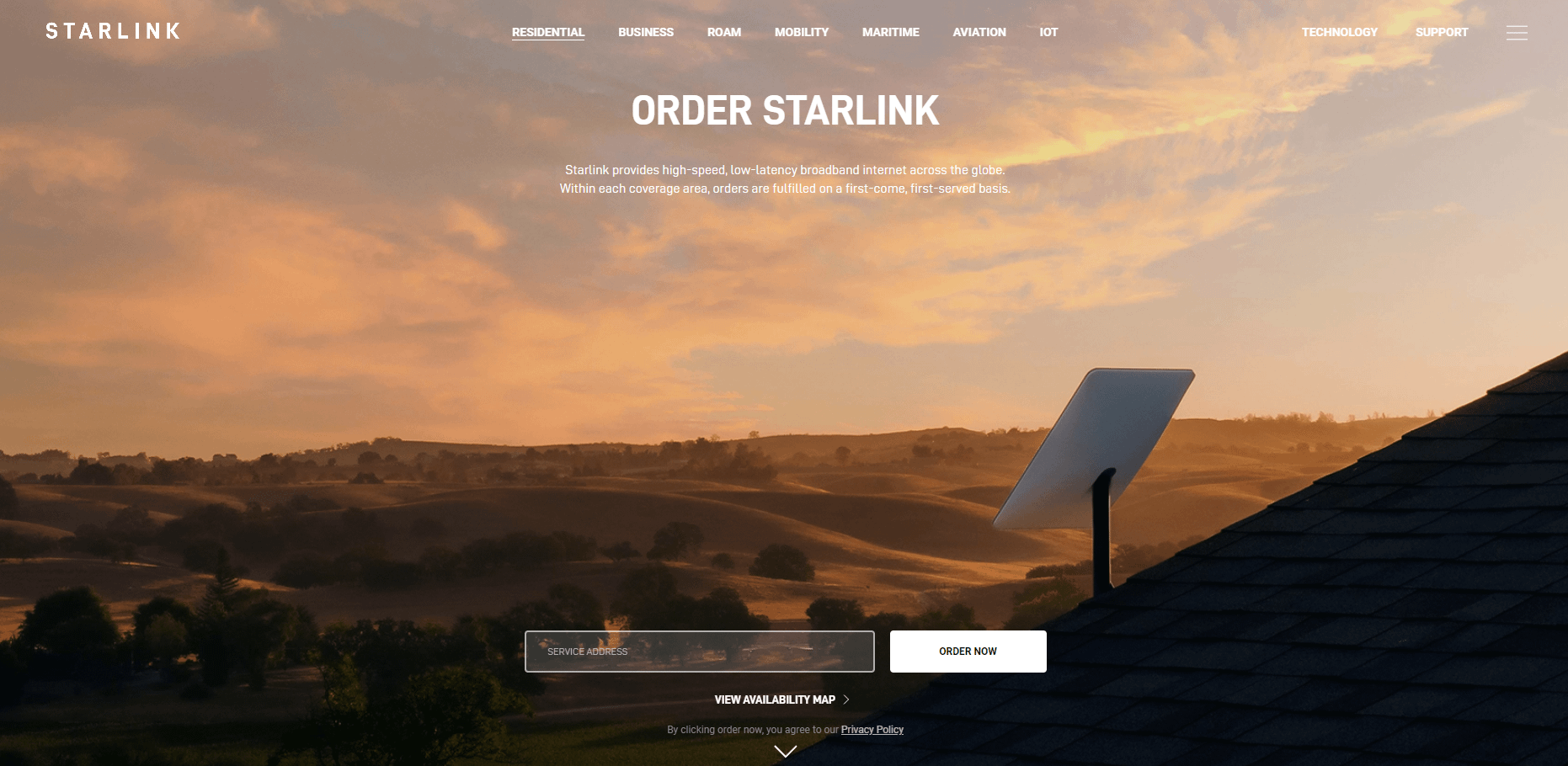 How to Buy Starlink Stock: Starlink homepage