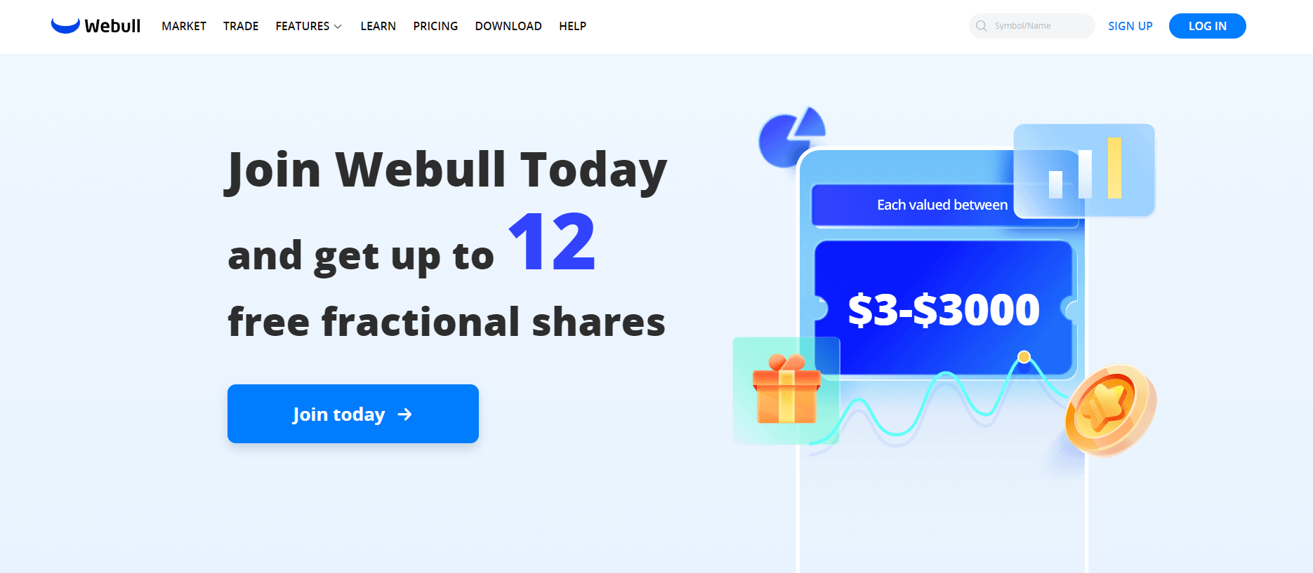 Webull homepage