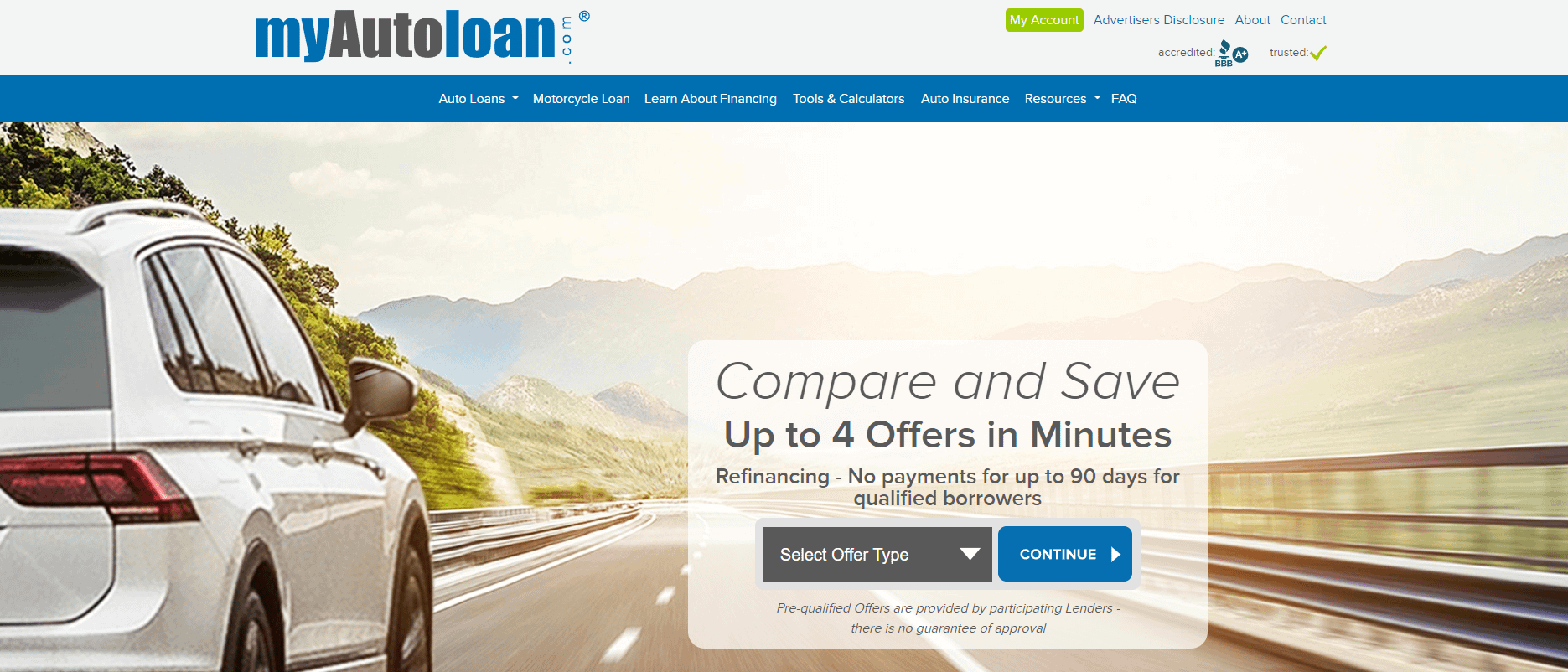 My Auto Loan homepage