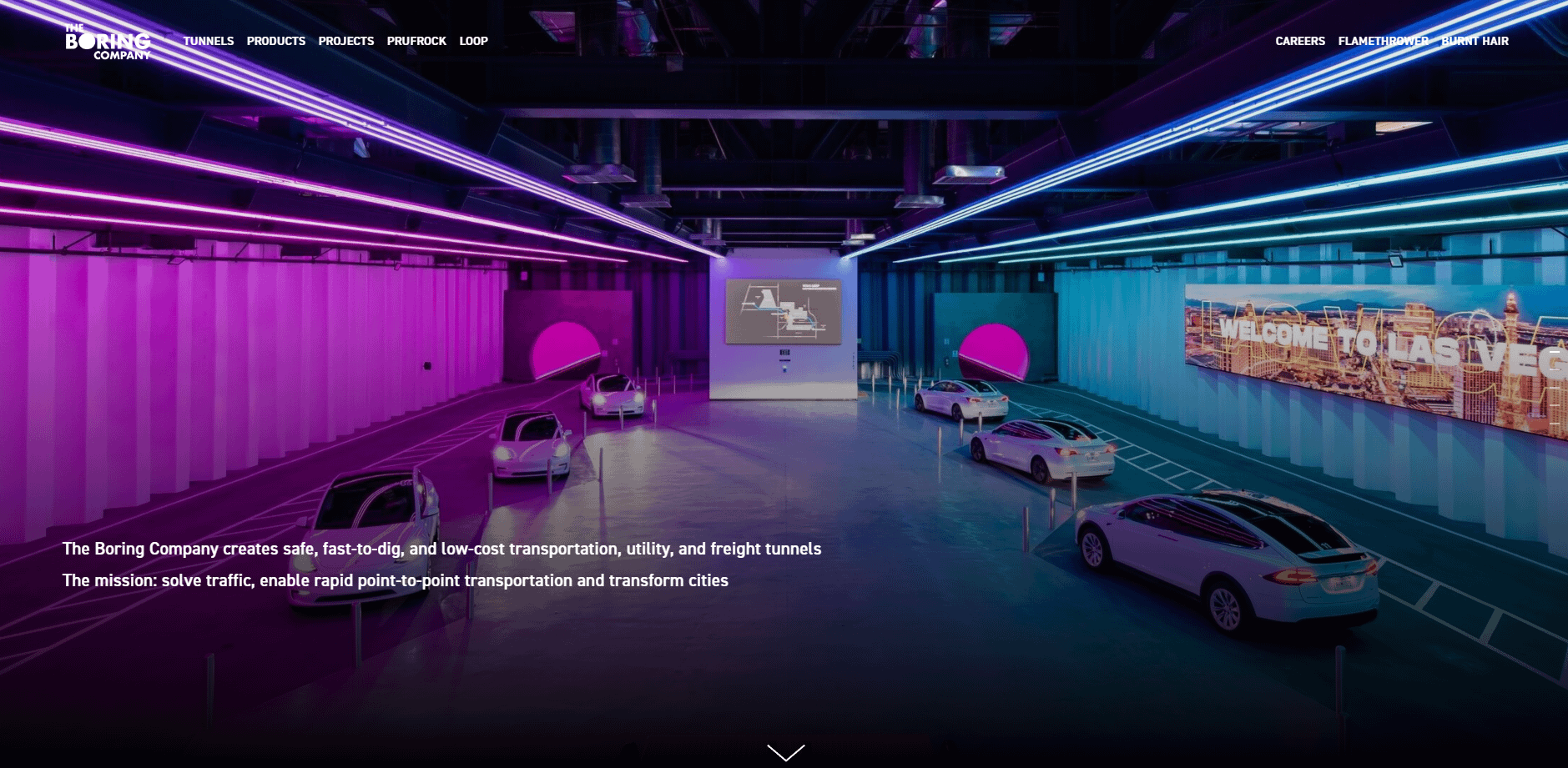 The Boring Company homepage