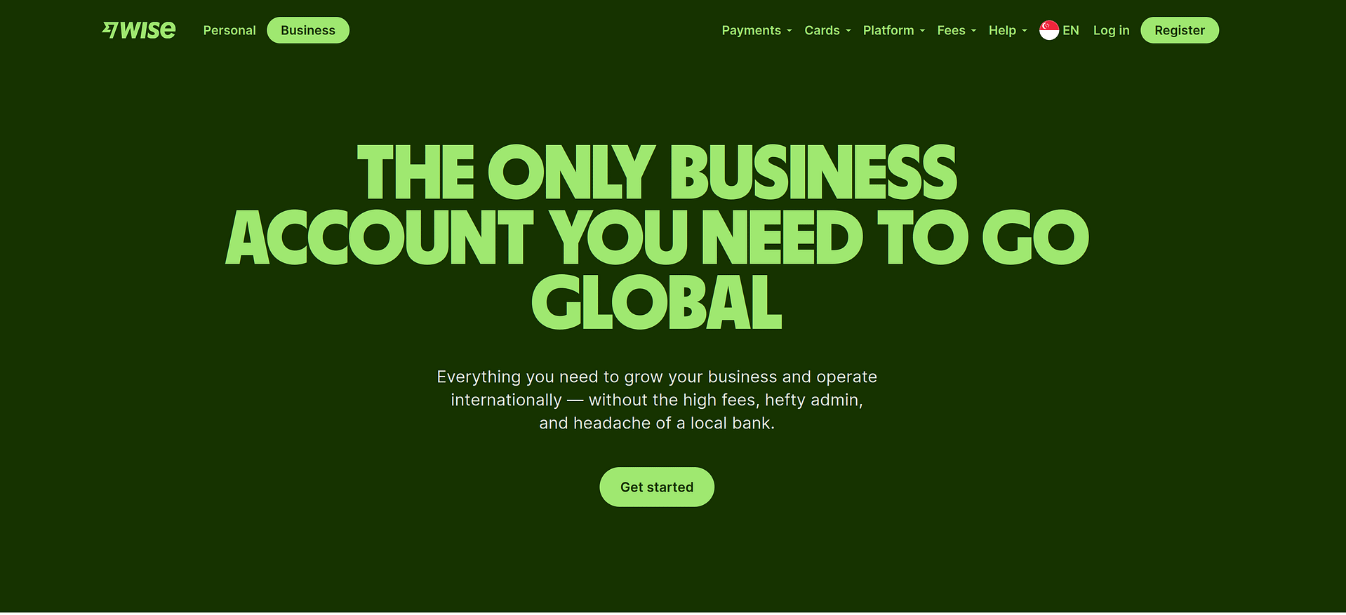 Wise Business homepage