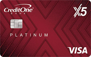 Credit One Bank Platinum X5 Visa credit card
