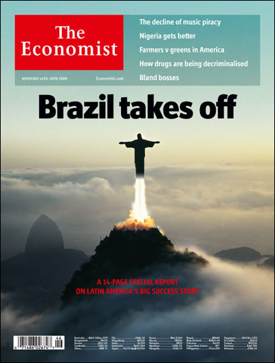 The Economist cover illustrates investing sentiment about Brazil in 2009
