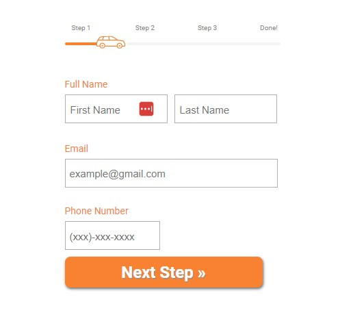 1800 Fresh Start auto loan application form