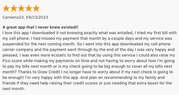 Grow Credit App Store Review