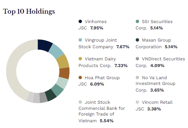 Top 10 VNM holdings