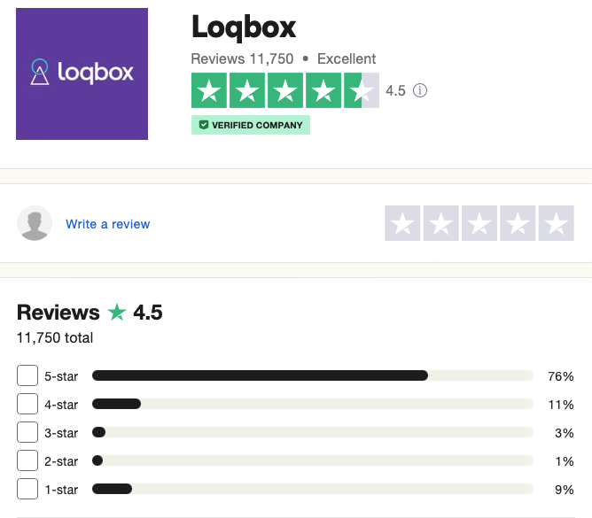 LOQBOX trustpilot review