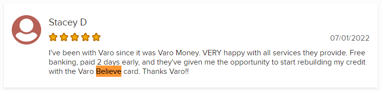 Varo Believe Card Review: BBB positive review of Varo and the card