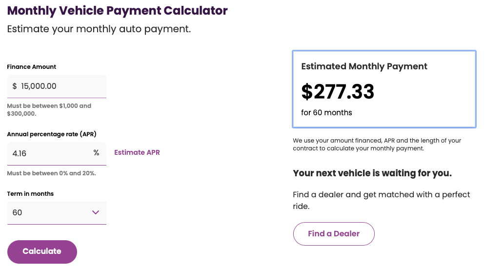Monthly Car Payment Calculator
