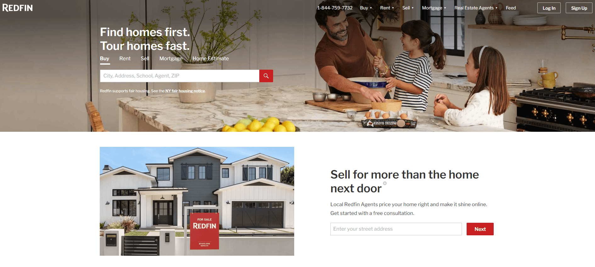 Redfin homepage