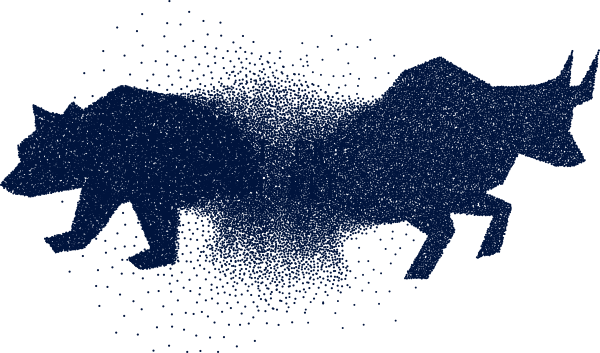 Bull and bear market illustration
