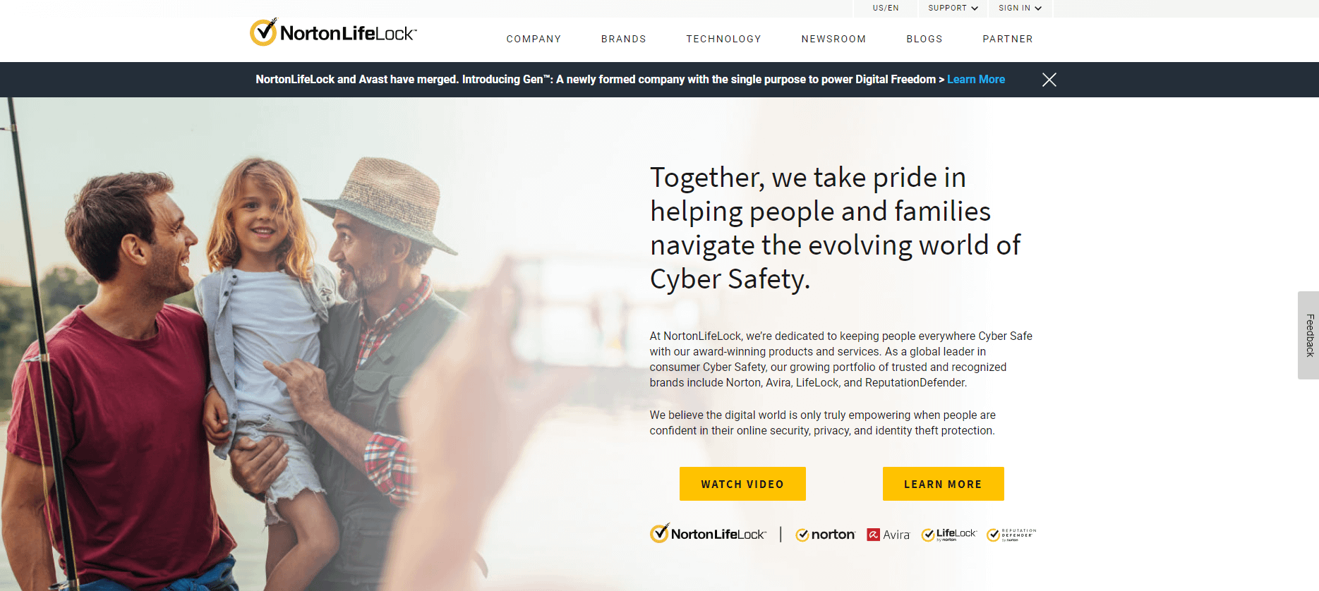 Norton Life Lock homepage