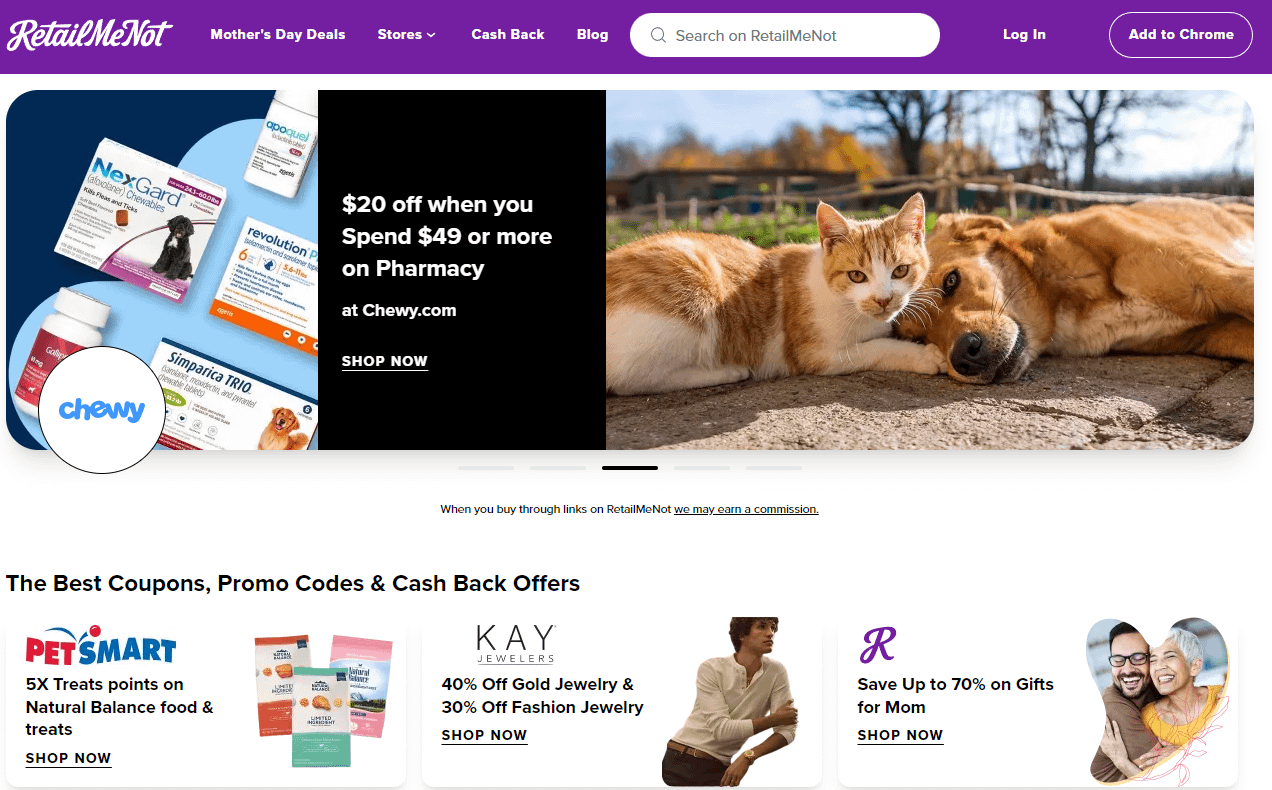RetailMeNot homepage