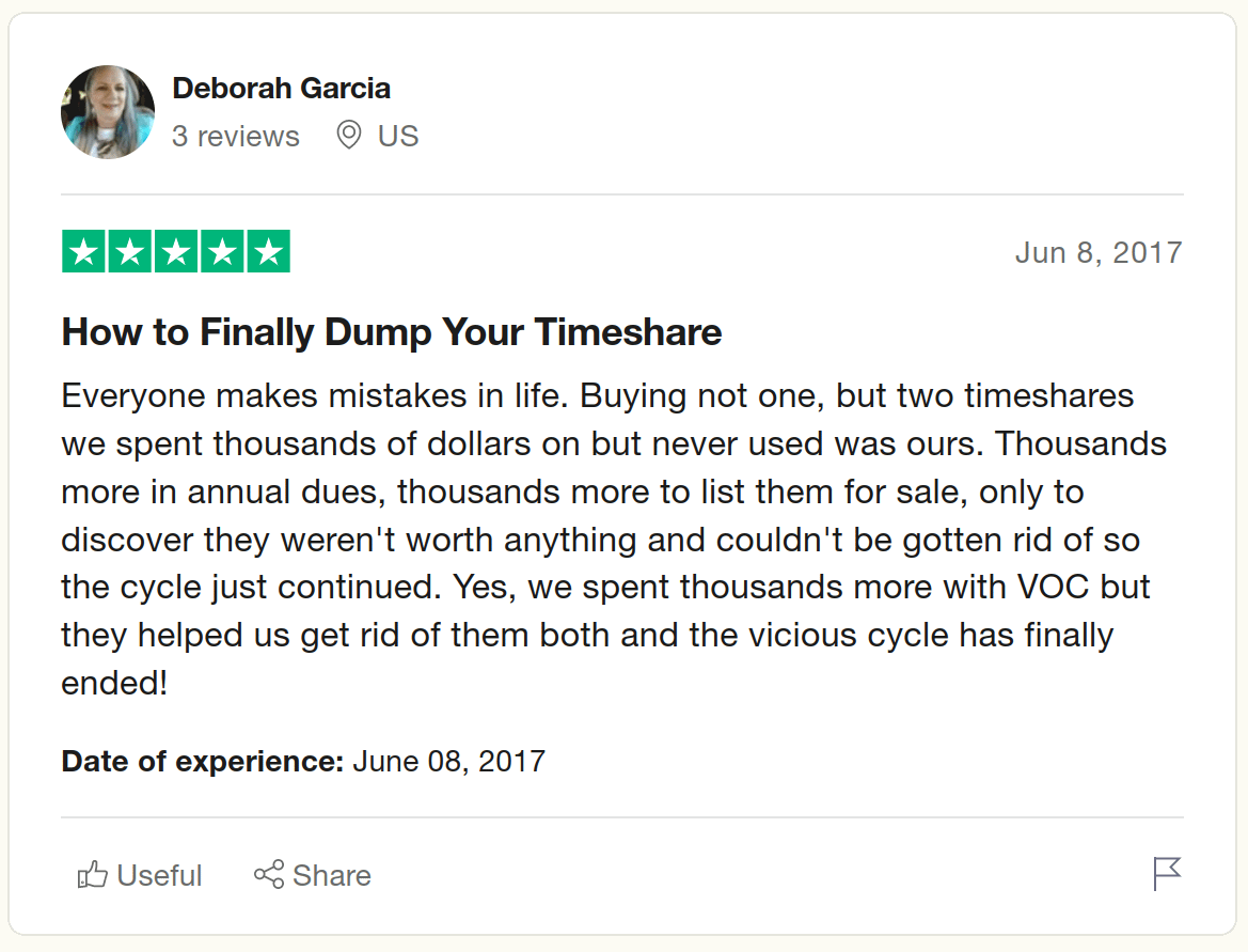 5 star review of Vacation Ownership Consultants