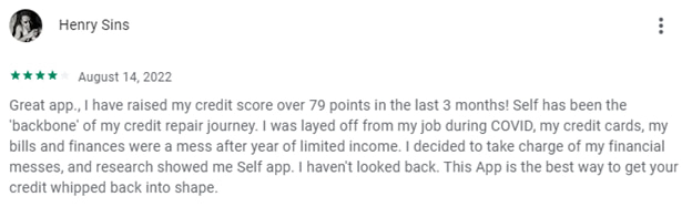 Self Credit Builder Loan positive review on Google Play
