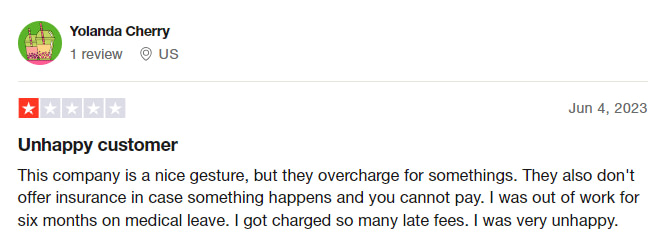 Perpay negative customer review