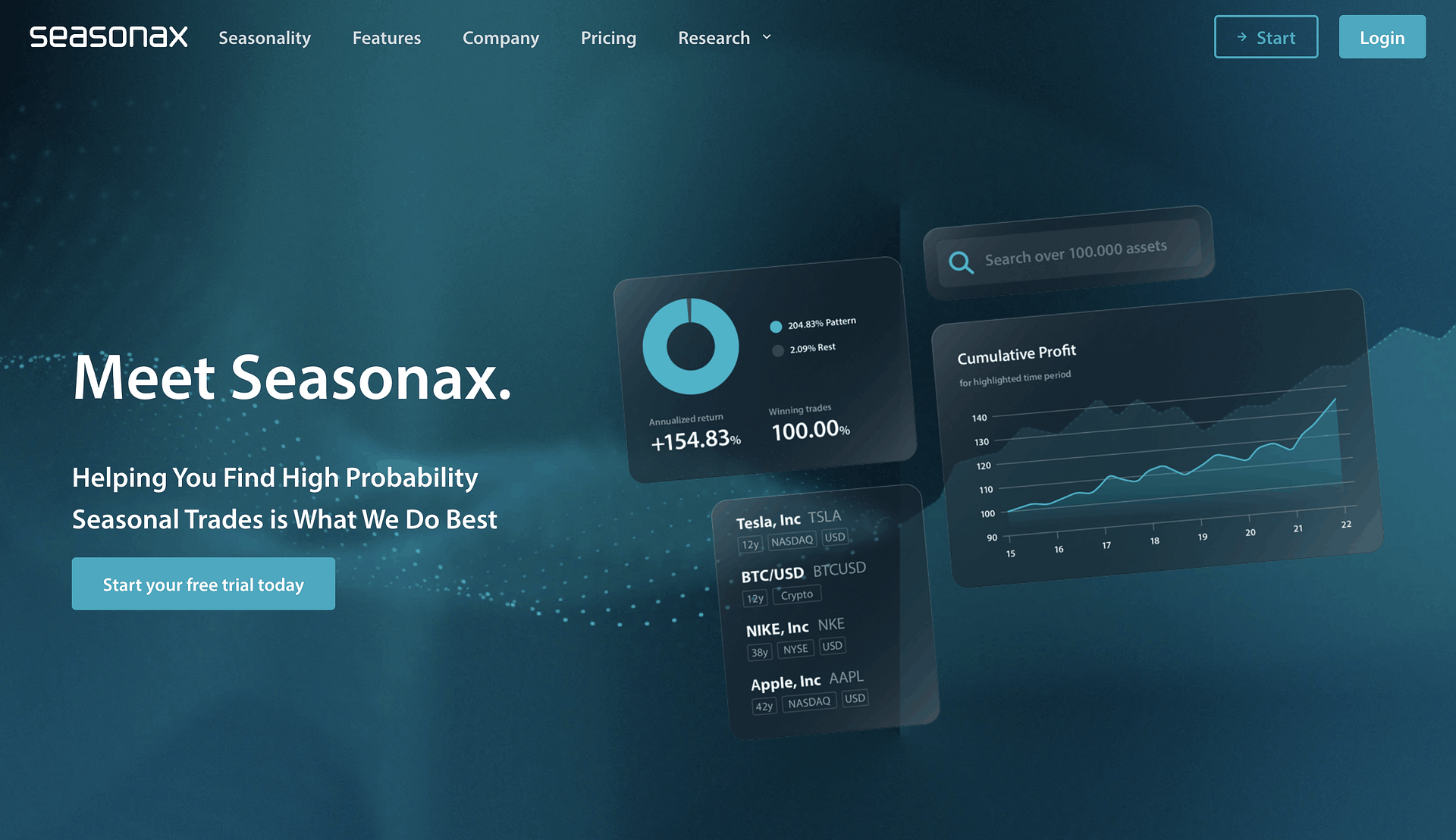 Seasonax homepage.