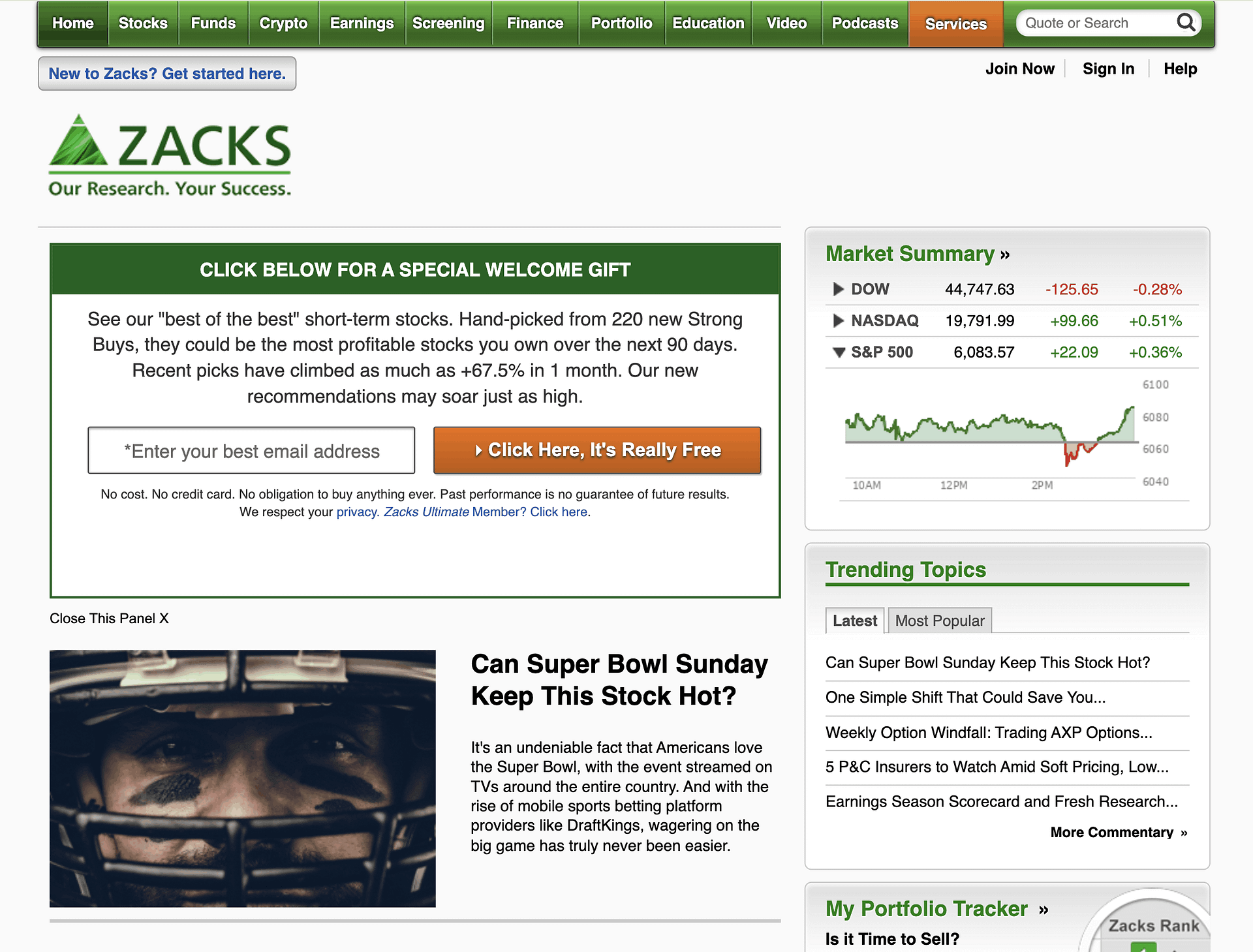Zack's homepage.
