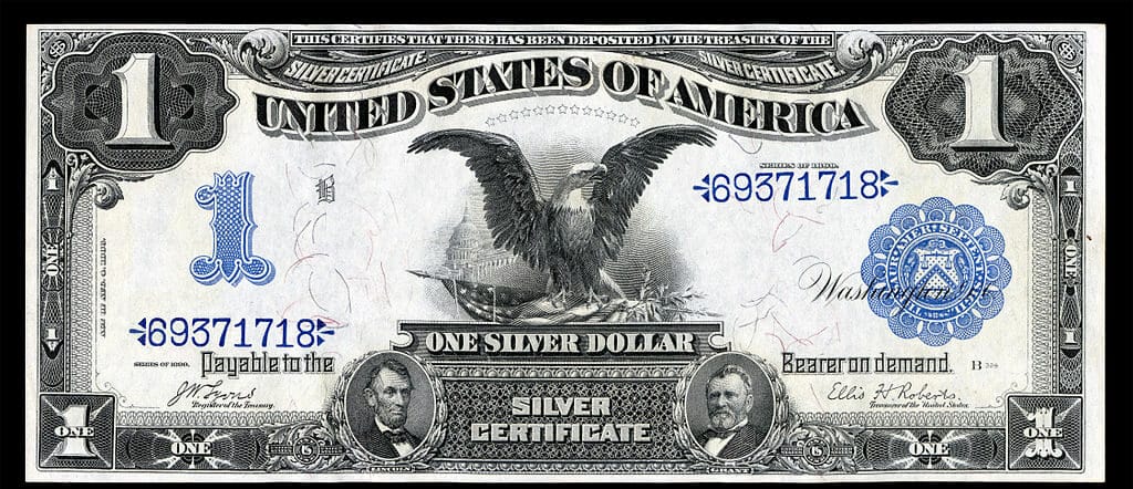 1 dollar bill backed by silver