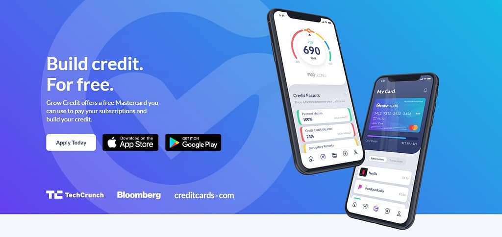 Grow Credit home page