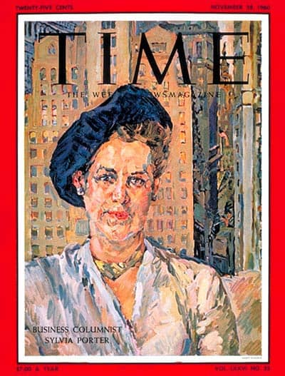 Sylvia Porter on the cover of Time magazine, 1960