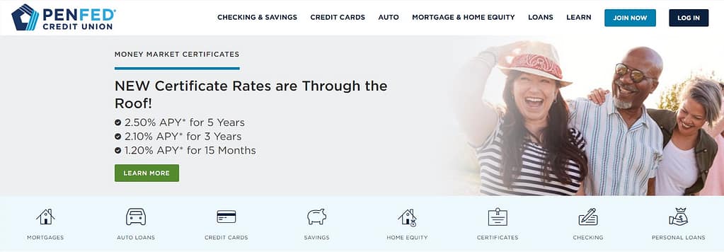 PenFed Credit Union home page