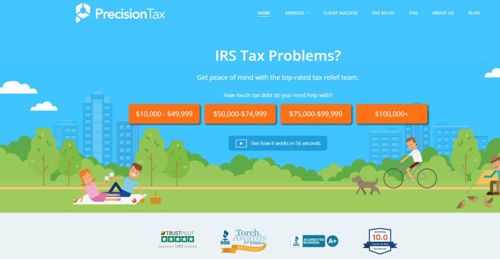 Precision Tax website