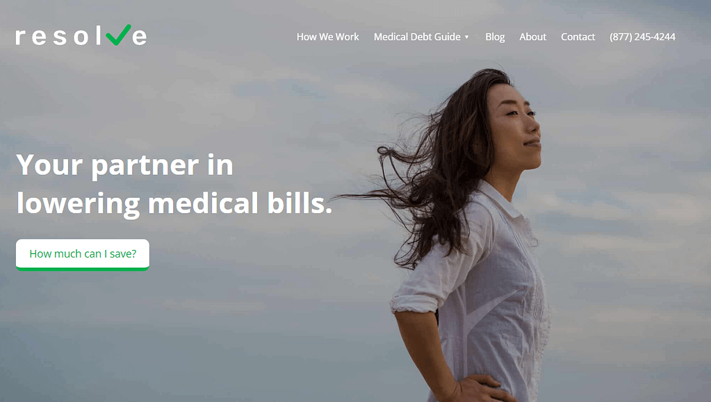 Resolve Medical Bills homepage