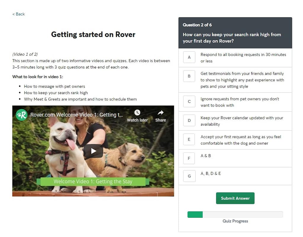 Sign up as a dog sitter on Rover - step 6