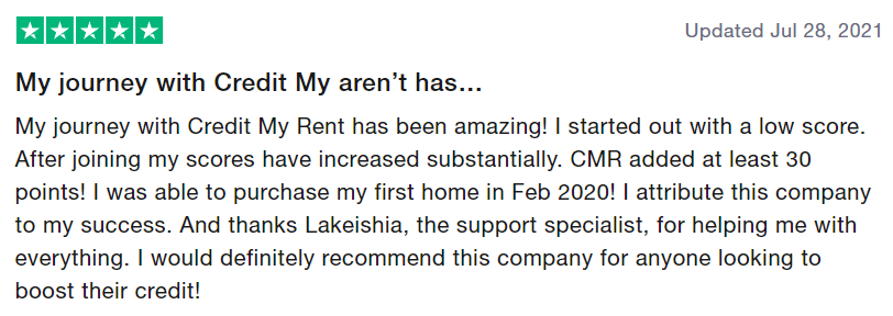 Credit My Rent positive review