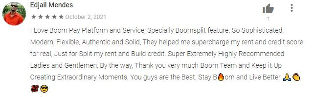 Boom Pay customer review of Boomsplit