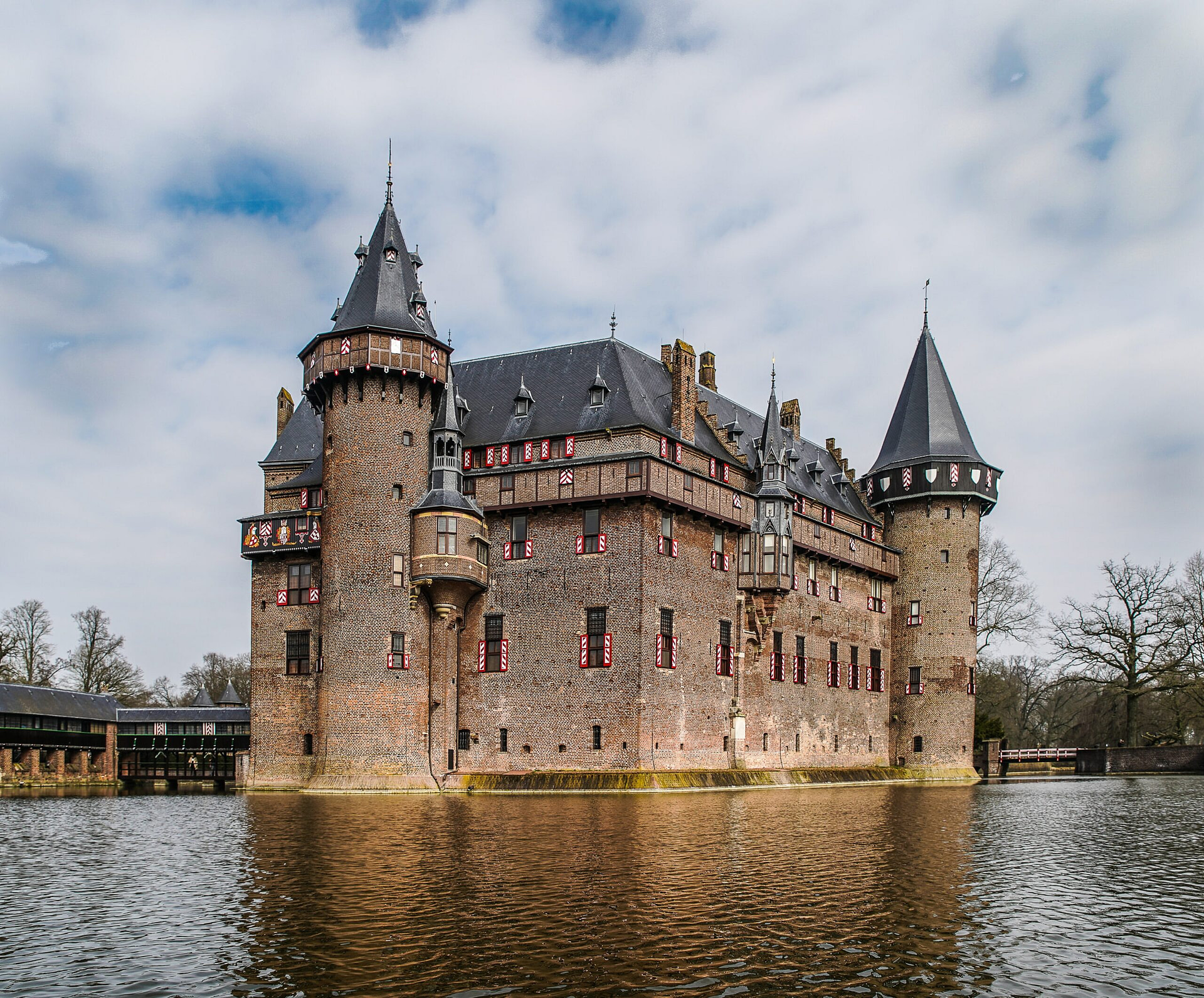 Medieval castle that is defended by a deep moat