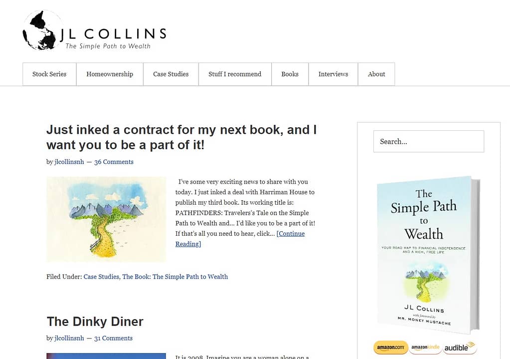 J L Collins blog home page