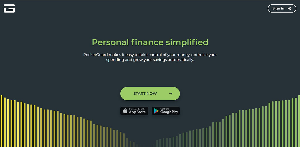 PocketGuard homepage