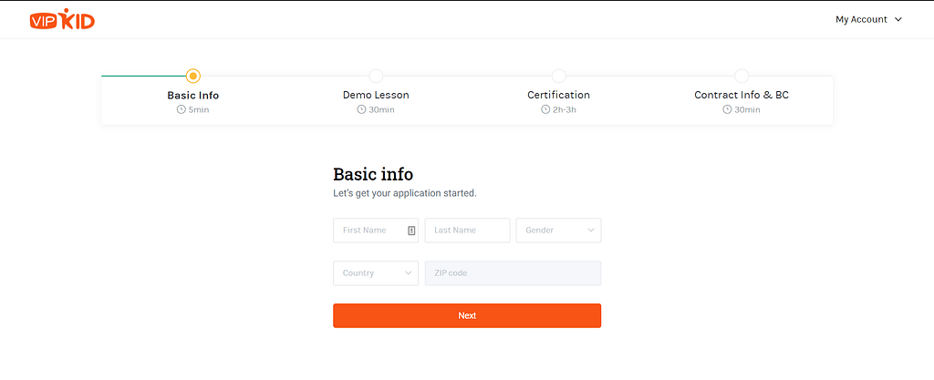VIPKid teach signup process