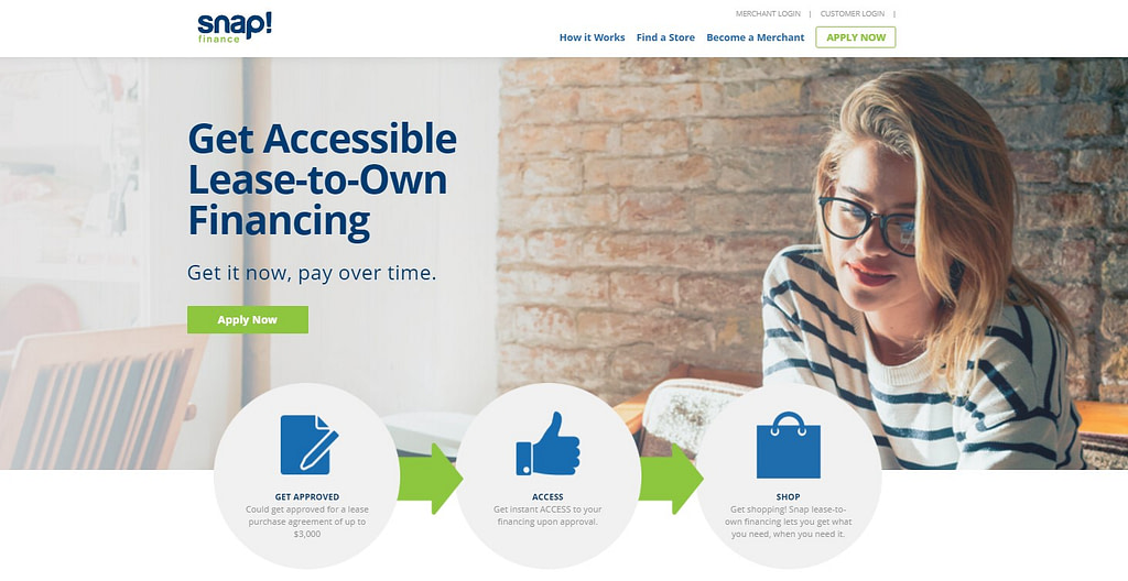Snap Finance home page