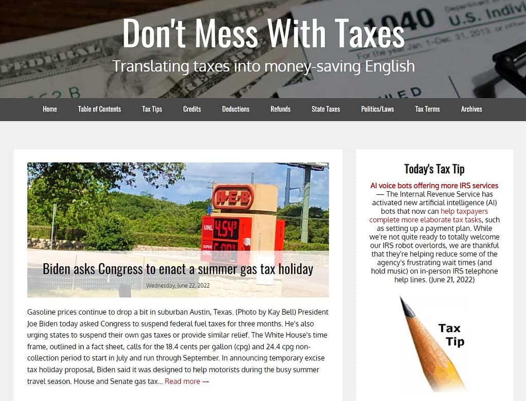 Don't Mess With Taxes home page