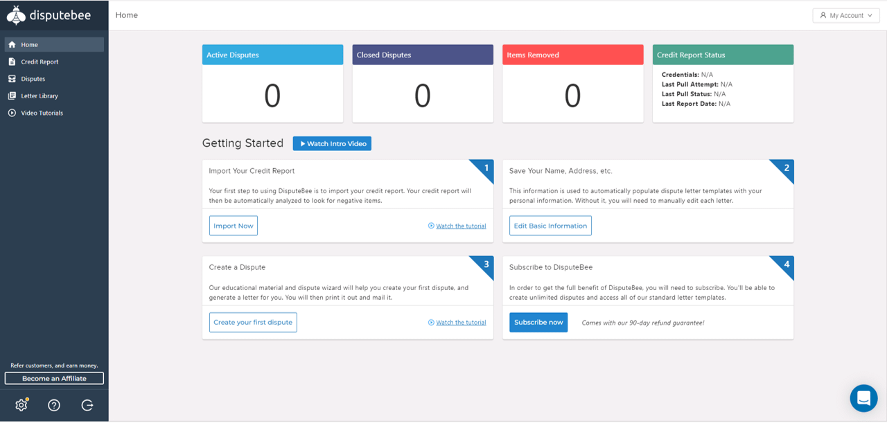 DisputeBee dashboard