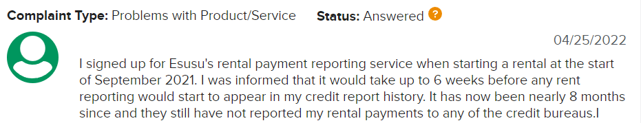 Esusu Rent negative review