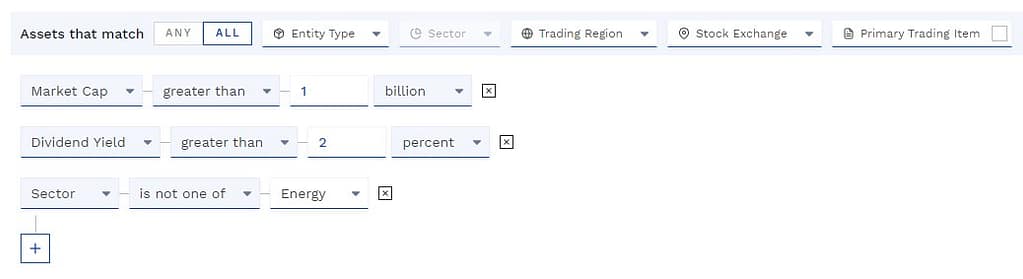 Finbox stock screener options