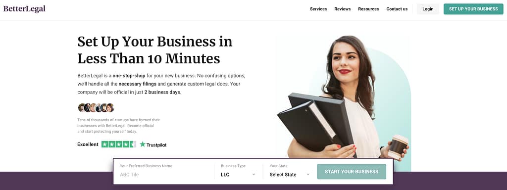 BetterLegal homepage
