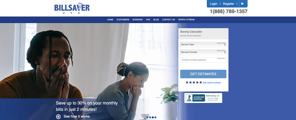 Billsaver homepage