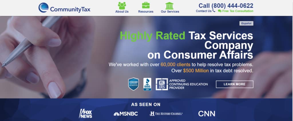 community-tax-home-page Community Tax Relief website