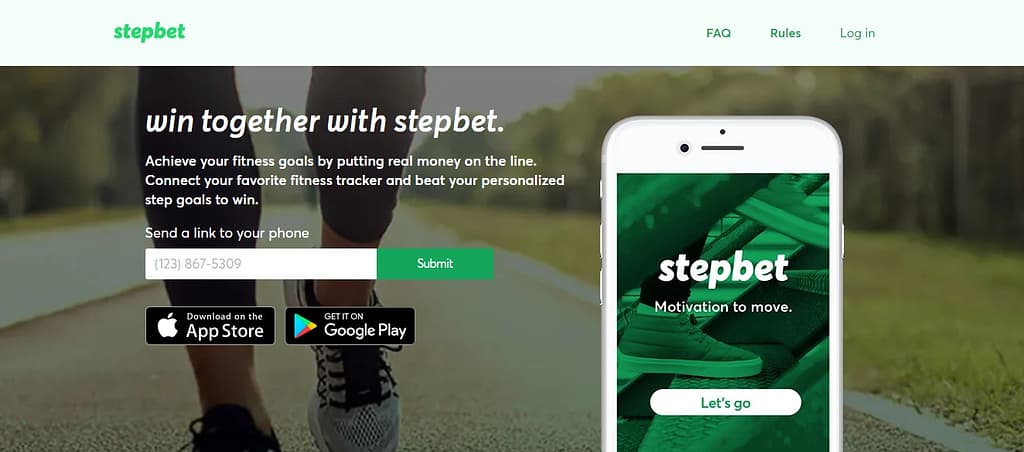 StepBet homepage